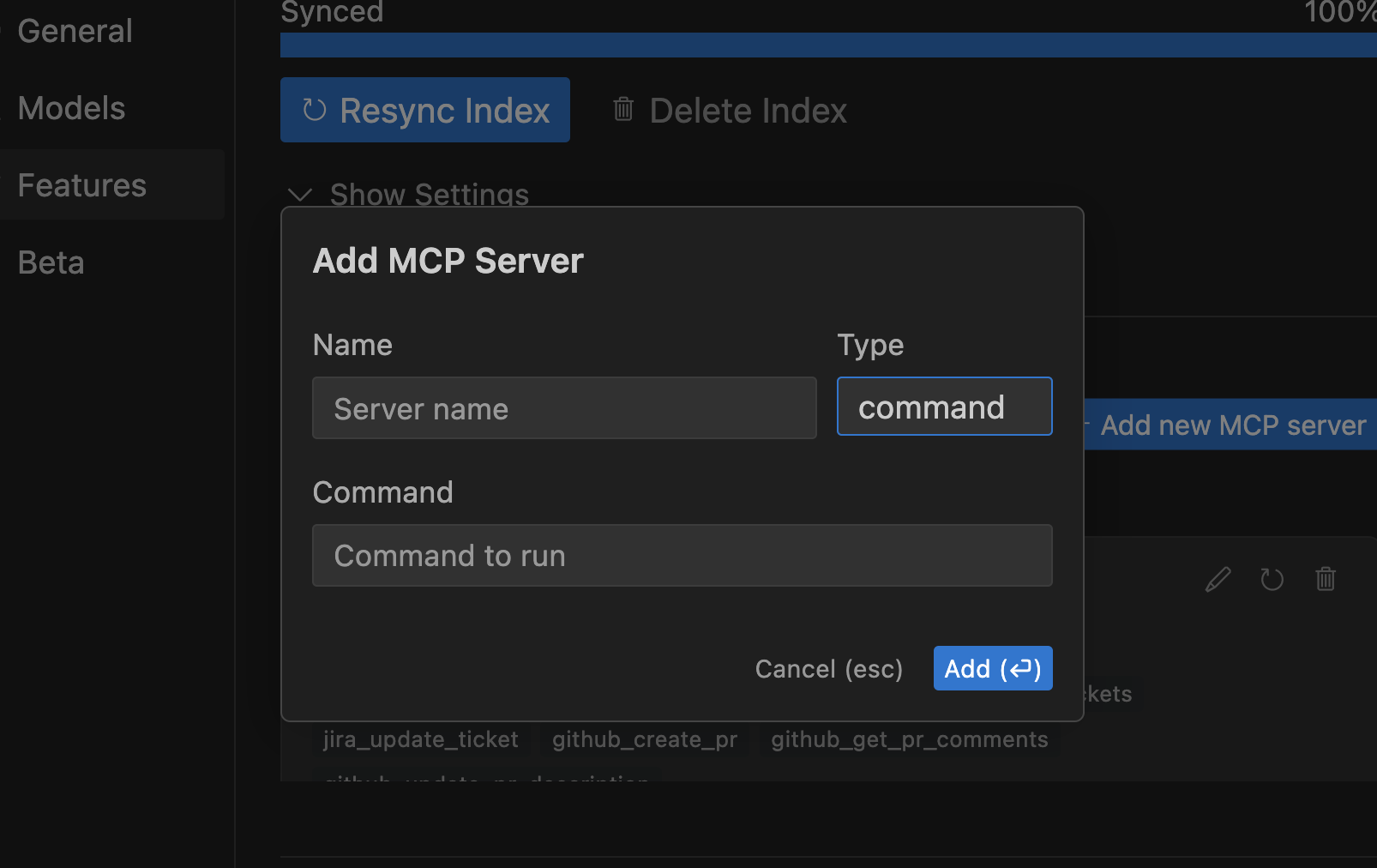 Adding new MCP server